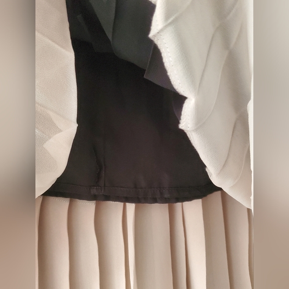 Ann Taylor NWT Pleated Black/Tan skirt, size 0P - Picture 4 of 7